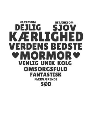 Mormor hjerte inkl. personlig hilsen